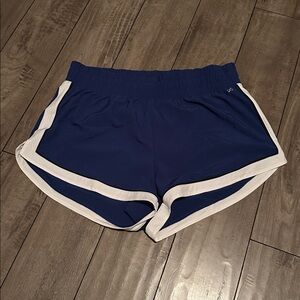 Women’s DSG 3” High Rise Athletic Shorts NWT Size L blue/black/white